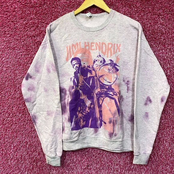 Jimi Hendrix Purple Haze Rock Legend Crewneck Sweater Medium - Picture 1 of 4